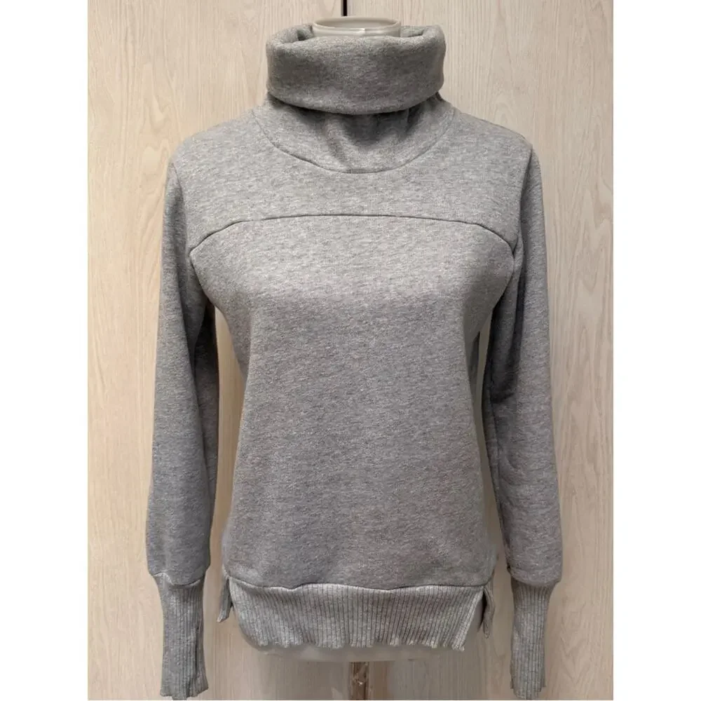 ALO Yoga Heather Gray Funnel neck Pullover sweatshirt size XS